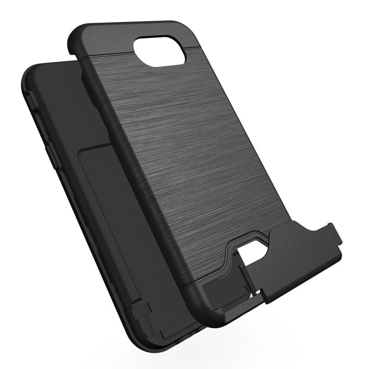 For Galaxy J3 (2017) / J3 Prime(US Version) Brushed Texture Separable PC + TPU Protective Combination Back Case with Holder & Card Slot