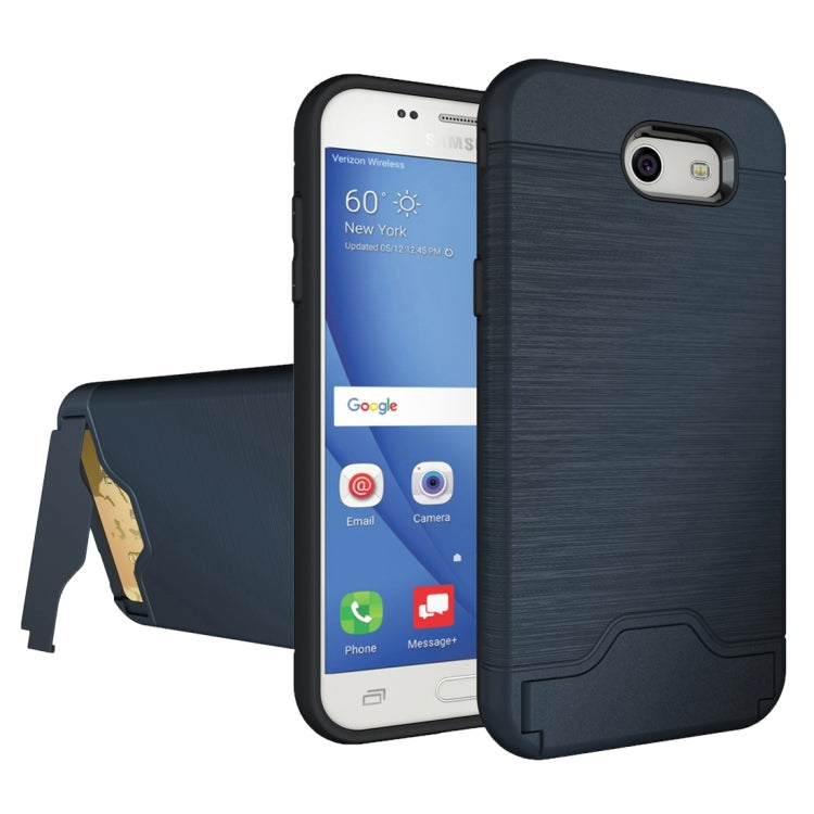 For Galaxy J3 (2017) / J3 Prime(US Version) Brushed Texture Separable PC + TPU Protective Combination Back Case with Holder & Card Slot