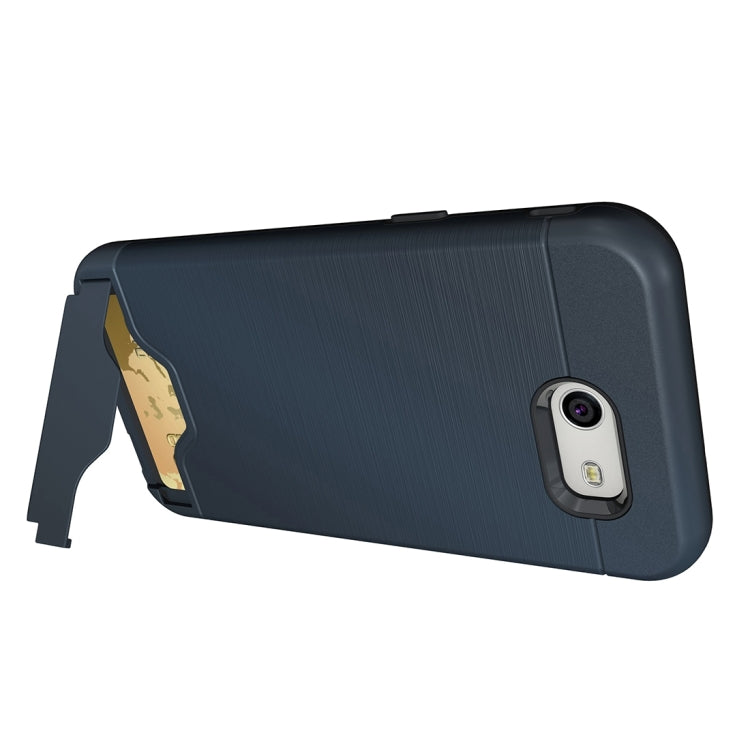 For Galaxy J3 (2017) / J3 Prime(US Version) Brushed Texture Separable PC + TPU Protective Combination Back Case with Holder & Card Slot