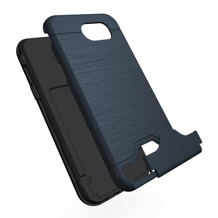 For Galaxy J3 (2017) / J3 Prime(US Version) Brushed Texture Separable PC + TPU Protective Combination Back Case with Holder & Card Slot