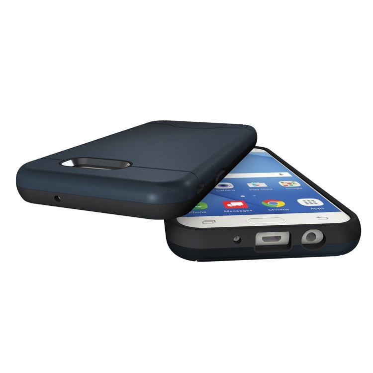 For Galaxy J3 (2017) / J3 Prime(US Version) Brushed Texture Separable PC + TPU Protective Combination Back Case with Holder & Card Slot