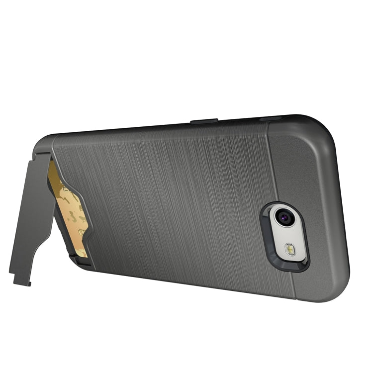 For Galaxy J3 (2017) / J3 Prime(US Version) Brushed Texture Separable PC + TPU Protective Combination Back Case with Holder & Card Slot
