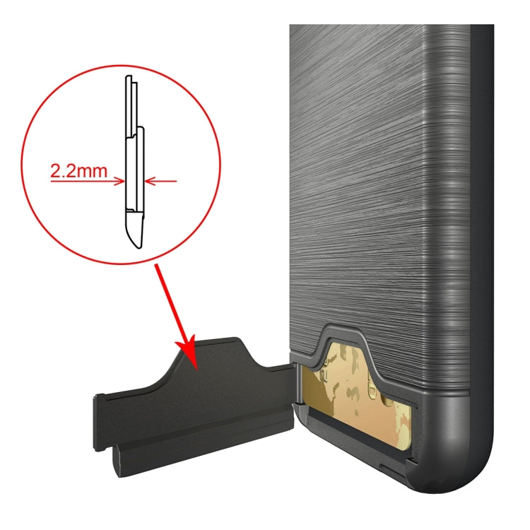 For Galaxy J3 (2017) / J3 Prime(US Version) Brushed Texture Separable PC + TPU Protective Combination Back Case with Holder & Card Slot