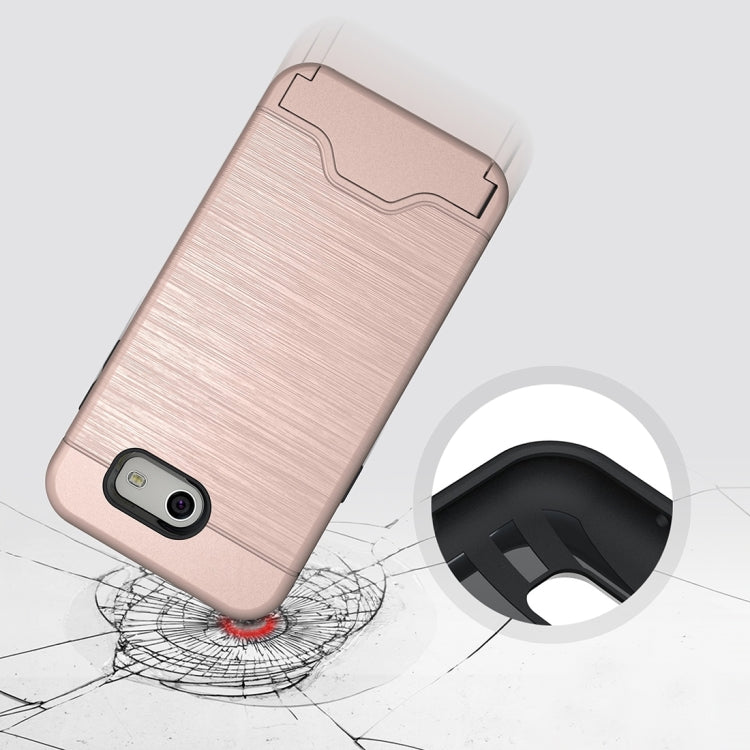 For Galaxy J3 (2017) / J3 Prime(US Version) Brushed Texture Separable PC + TPU Protective Combination Back Case with Holder & Card Slot