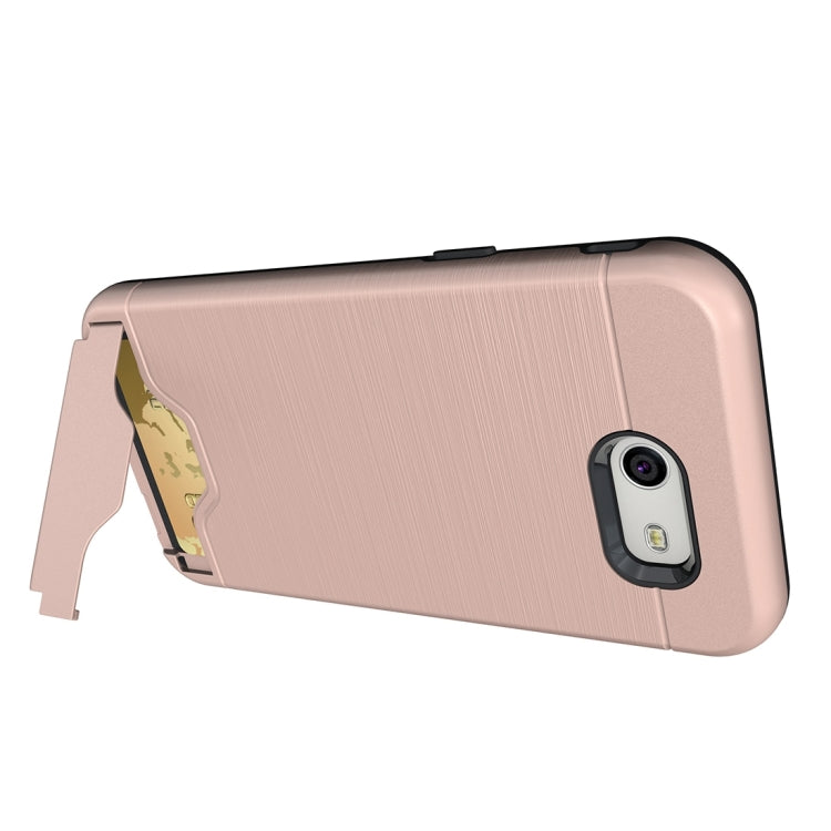 For Galaxy J3 (2017) / J3 Prime(US Version) Brushed Texture Separable PC + TPU Protective Combination Back Case with Holder & Card Slot