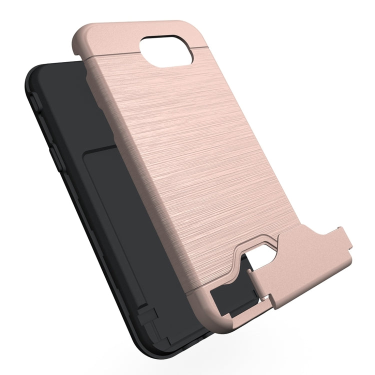 For Galaxy J3 (2017) / J3 Prime(US Version) Brushed Texture Separable PC + TPU Protective Combination Back Case with Holder & Card Slot