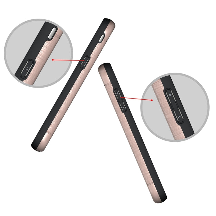 For Galaxy J3 (2017) / J3 Prime(US Version) Brushed Texture Separable PC + TPU Protective Combination Back Case with Holder & Card Slot