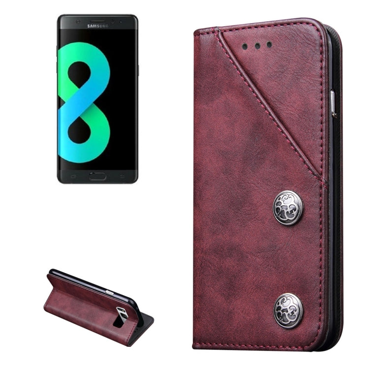For Galaxy S8 + / G9550 Bronze Texture Casual Style with Absorption Horizontal Flip Leather Case with Holder & Card Slots & Wallet