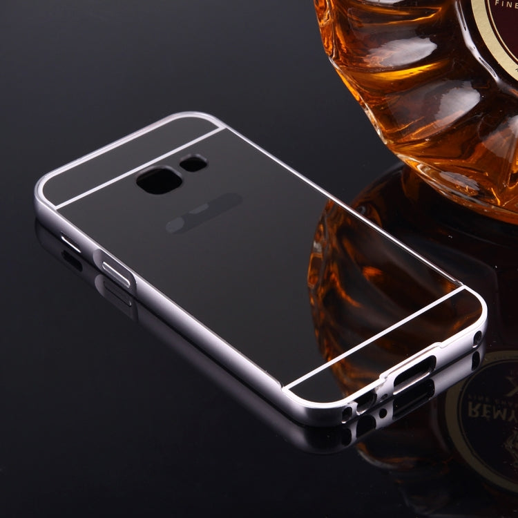 For Galaxy A3 (2017) / A320 Mirror Push Pull Back Shell Cover + Electroplating Bumper Frame Protective Combination Case