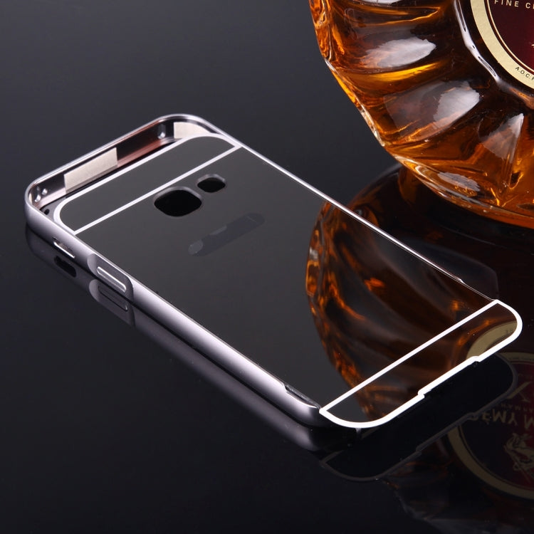 For Galaxy A3 (2017) / A320 Mirror Push Pull Back Shell Cover + Electroplating Bumper Frame Protective Combination Case