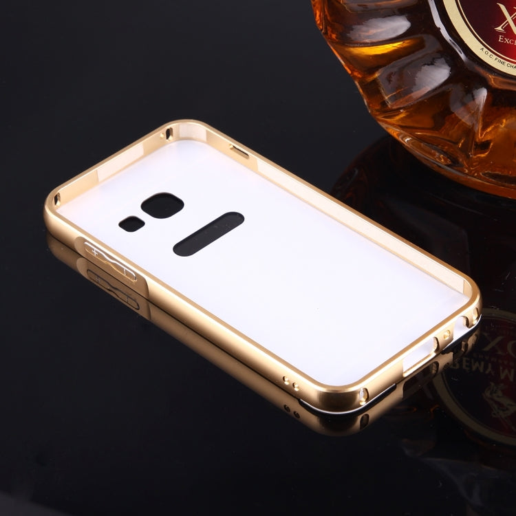 For Galaxy A3 (2017) / A320 Mirror Push Pull Back Shell Cover + Electroplating Bumper Frame Protective Combination Case