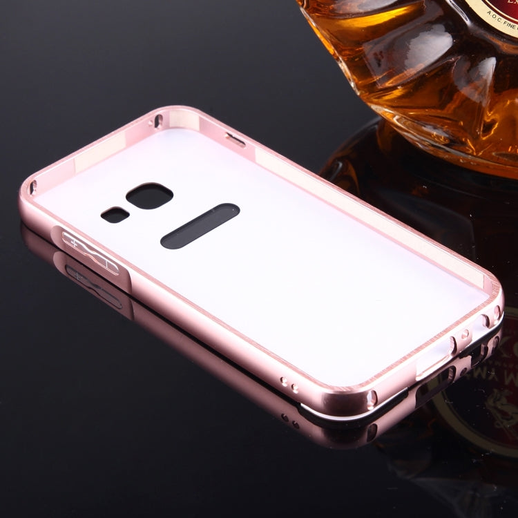 For Galaxy A3 (2017) / A320 Mirror Push Pull Back Shell Cover + Electroplating Bumper Frame Protective Combination Case