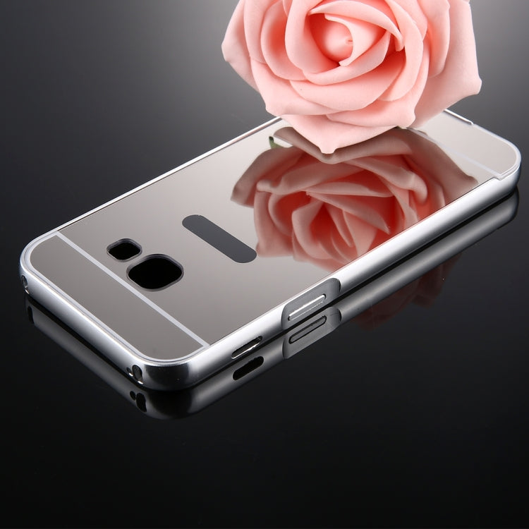 For Galaxy A3 (2017) / A320 Mirror Push Pull Back Shell Cover + Electroplating Bumper Frame Protective Combination Case