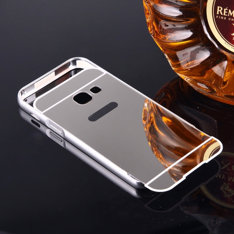 For Galaxy A3 (2017) / A320 Mirror Push Pull Back Shell Cover + Electroplating Bumper Frame Protective Combination Case