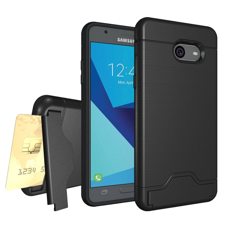 For Galaxy J5 (2017)(US Version) Brushed Texture Separable PC + TPU Protective Combination Back Case with Holder & Card Slot