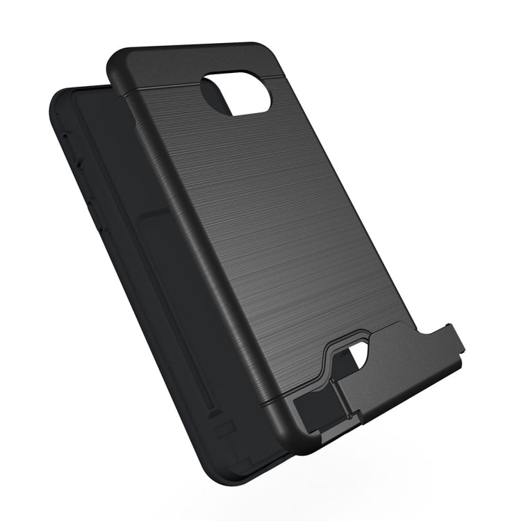 For Galaxy J5 (2017)(US Version) Brushed Texture Separable PC + TPU Protective Combination Back Case with Holder & Card Slot