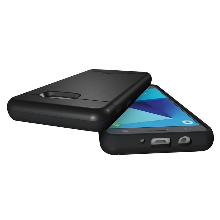 For Galaxy J5 (2017)(US Version) Brushed Texture Separable PC + TPU Protective Combination Back Case with Holder & Card Slot