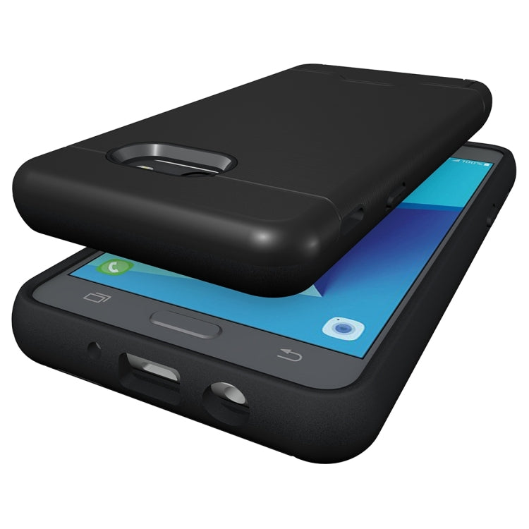 For Galaxy J5 (2017)(US Version) Brushed Texture Separable PC + TPU Protective Combination Back Case with Holder & Card Slot