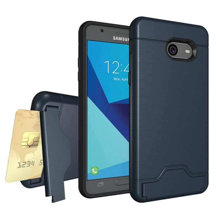 For Galaxy J5 (2017)(US Version) Brushed Texture Separable PC + TPU Protective Combination Back Case with Holder & Card Slot