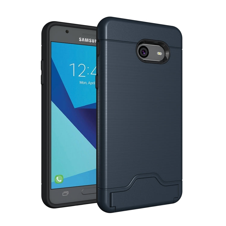 For Galaxy J5 (2017)(US Version) Brushed Texture Separable PC + TPU Protective Combination Back Case with Holder & Card Slot