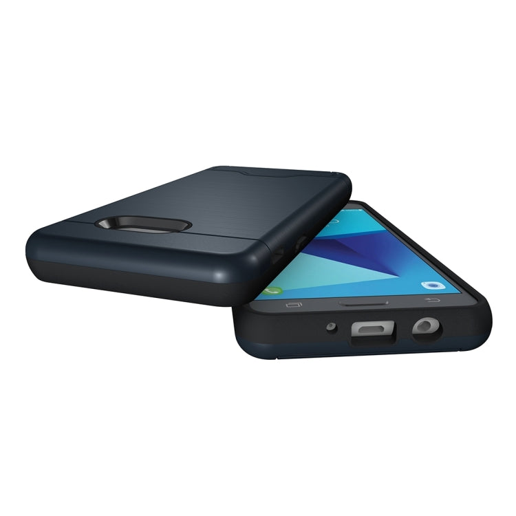 For Galaxy J5 (2017)(US Version) Brushed Texture Separable PC + TPU Protective Combination Back Case with Holder & Card Slot