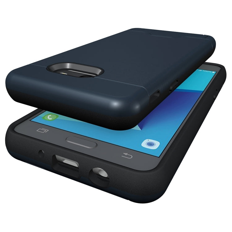 For Galaxy J5 (2017)(US Version) Brushed Texture Separable PC + TPU Protective Combination Back Case with Holder & Card Slot