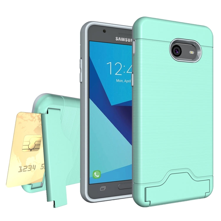 For Galaxy J5 (2017)(US Version) Brushed Texture Separable PC + TPU Protective Combination Back Case with Holder & Card Slot