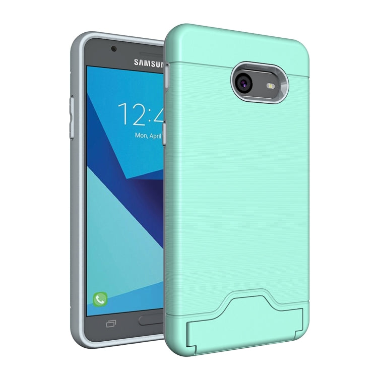 For Galaxy J5 (2017)(US Version) Brushed Texture Separable PC + TPU Protective Combination Back Case with Holder & Card Slot