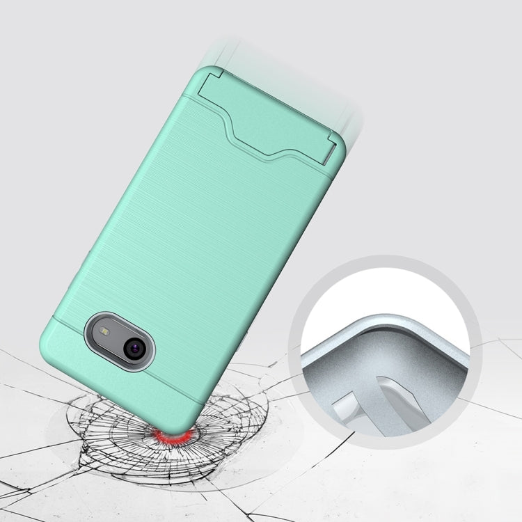 For Galaxy J5 (2017)(US Version) Brushed Texture Separable PC + TPU Protective Combination Back Case with Holder & Card Slot