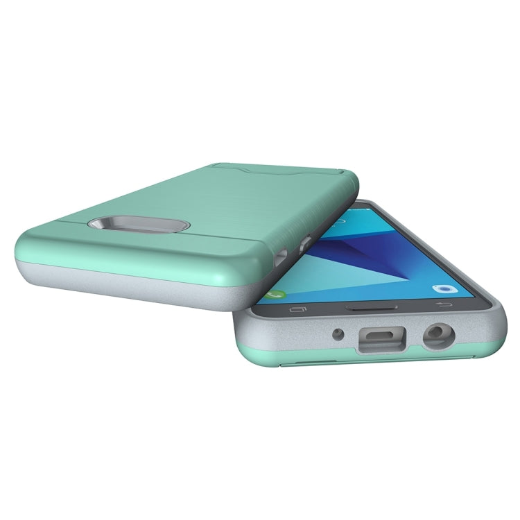 For Galaxy J5 (2017)(US Version) Brushed Texture Separable PC + TPU Protective Combination Back Case with Holder & Card Slot