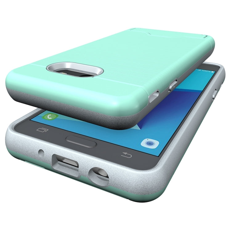 For Galaxy J5 (2017)(US Version) Brushed Texture Separable PC + TPU Protective Combination Back Case with Holder & Card Slot