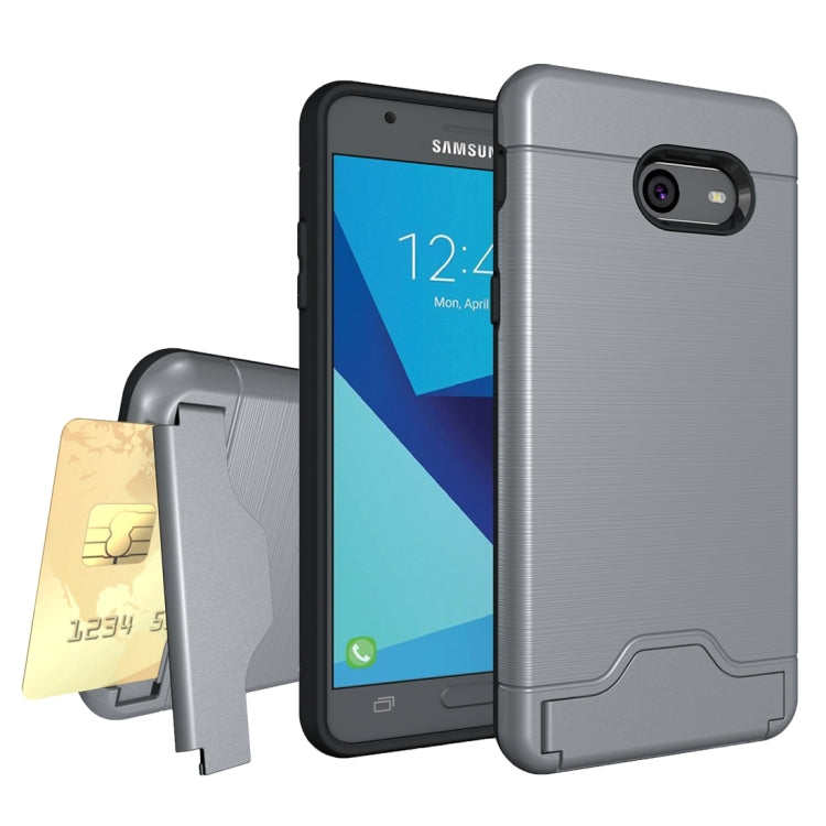 For Galaxy J5 (2017)(US Version) Brushed Texture Separable PC + TPU Protective Combination Back Case with Holder & Card Slot
