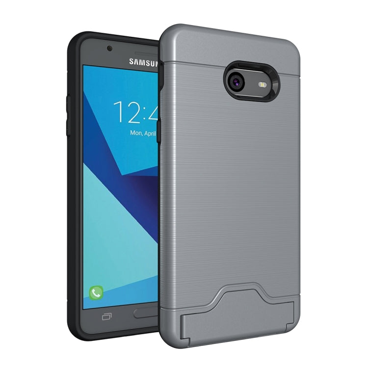 For Galaxy J5 (2017)(US Version) Brushed Texture Separable PC + TPU Protective Combination Back Case with Holder & Card Slot