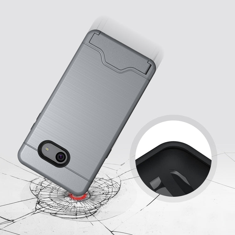 For Galaxy J5 (2017)(US Version) Brushed Texture Separable PC + TPU Protective Combination Back Case with Holder & Card Slot