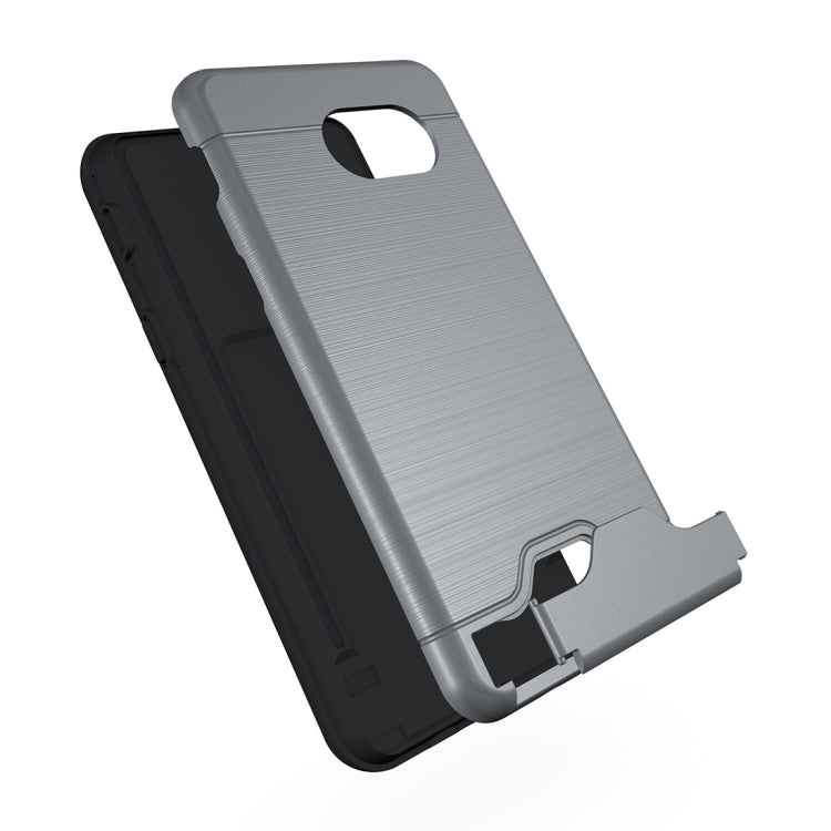 For Galaxy J5 (2017)(US Version) Brushed Texture Separable PC + TPU Protective Combination Back Case with Holder & Card Slot