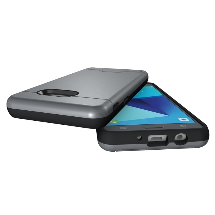 For Galaxy J5 (2017)(US Version) Brushed Texture Separable PC + TPU Protective Combination Back Case with Holder & Card Slot
