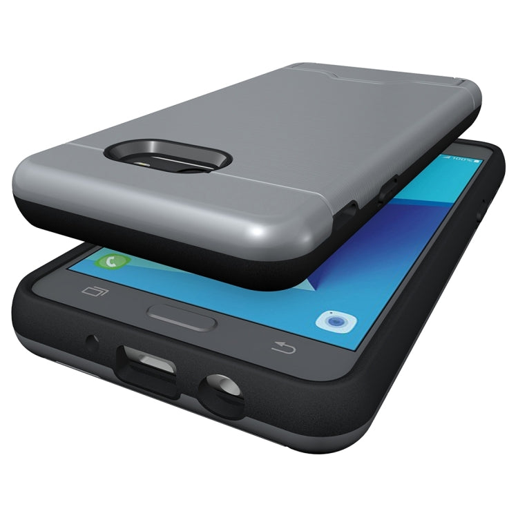 For Galaxy J5 (2017)(US Version) Brushed Texture Separable PC + TPU Protective Combination Back Case with Holder & Card Slot