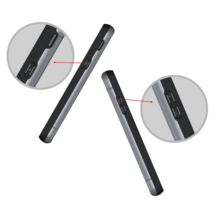 For Galaxy J5 (2017)(US Version) Brushed Texture Separable PC + TPU Protective Combination Back Case with Holder & Card Slot