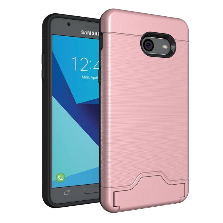 For Galaxy J5 (2017)(US Version) Brushed Texture Separable PC + TPU Protective Combination Back Case with Holder & Card Slot