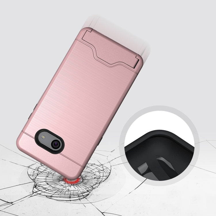 For Galaxy J5 (2017)(US Version) Brushed Texture Separable PC + TPU Protective Combination Back Case with Holder & Card Slot