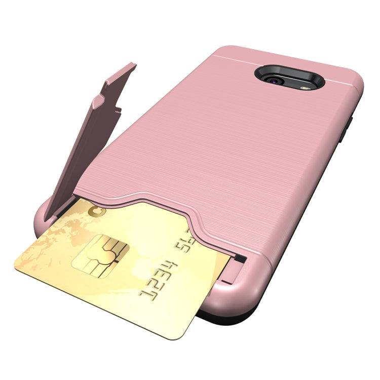 For Galaxy J5 (2017)(US Version) Brushed Texture Separable PC + TPU Protective Combination Back Case with Holder & Card Slot