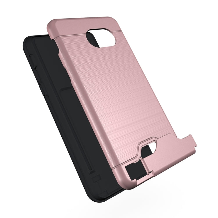 For Galaxy J5 (2017)(US Version) Brushed Texture Separable PC + TPU Protective Combination Back Case with Holder & Card Slot