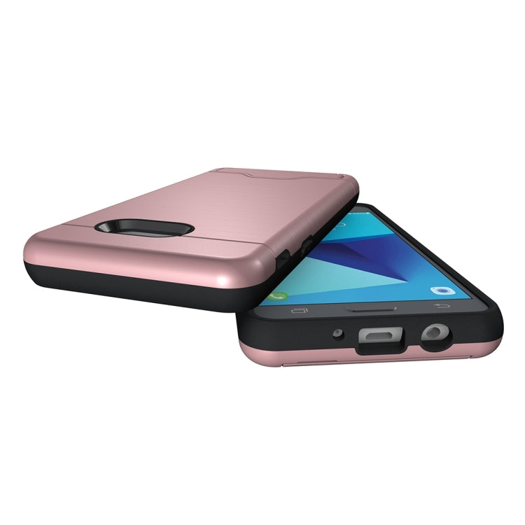 For Galaxy J5 (2017)(US Version) Brushed Texture Separable PC + TPU Protective Combination Back Case with Holder & Card Slot