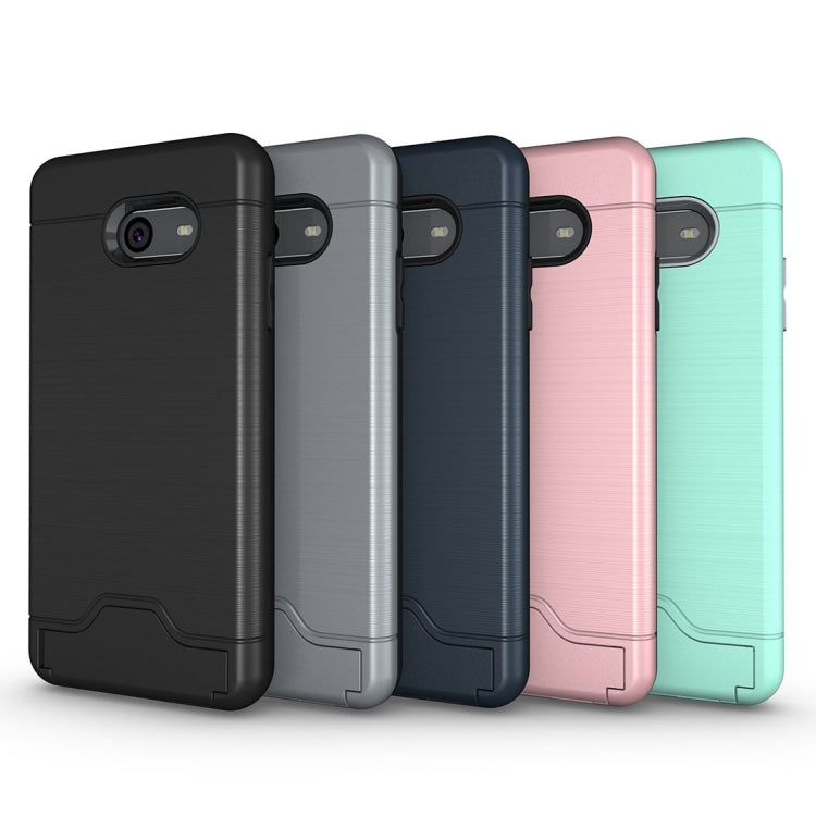 For Galaxy J5 (2017)(US Version) Brushed Texture Separable PC + TPU Protective Combination Back Case with Holder & Card Slot