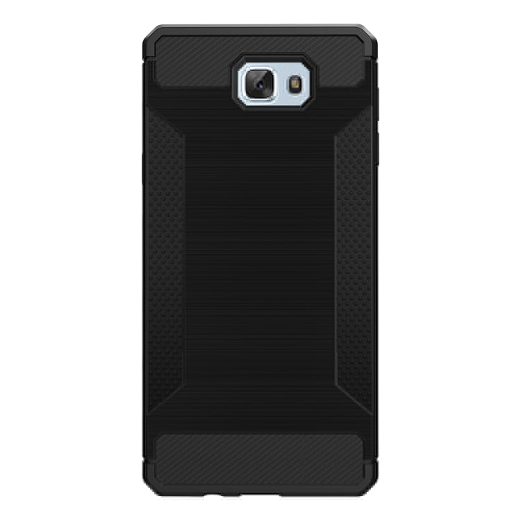 For Galaxy J5 Prime Brushed Texture Carbon Fiber Anti-slip TPU Protective Cover Case