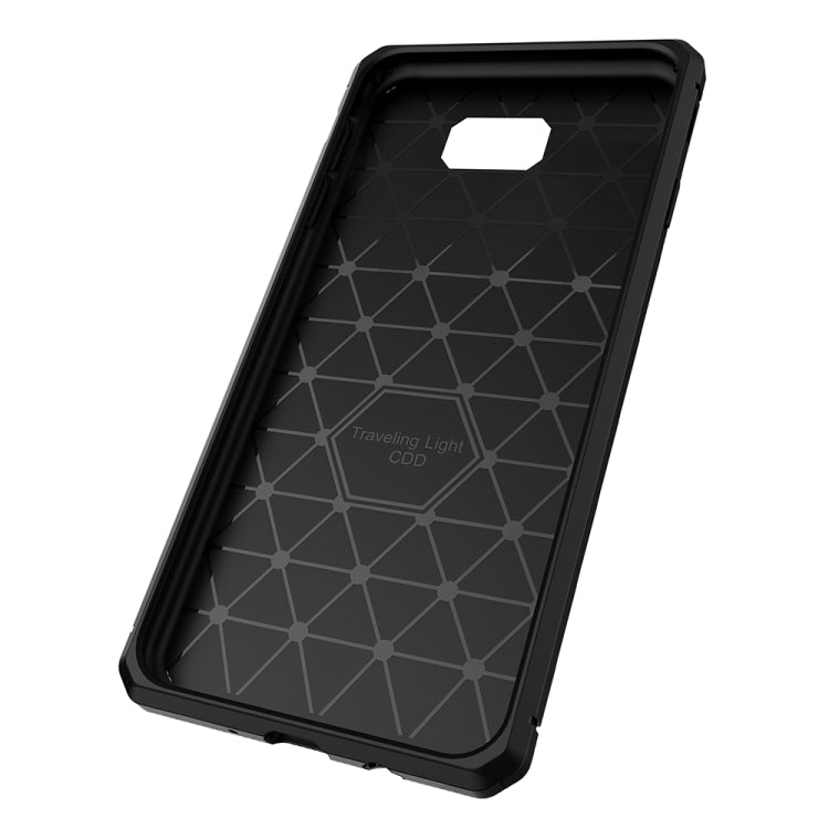 For Galaxy J5 Prime Brushed Texture Carbon Fiber Anti-slip TPU Protective Cover Case