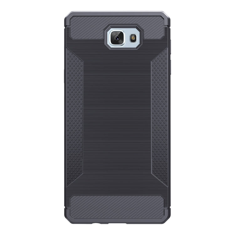 For Galaxy J5 Prime Brushed Texture Carbon Fiber Anti-slip TPU Protective Cover Case