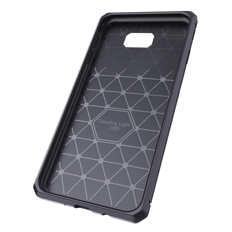 For Galaxy J5 Prime Brushed Texture Carbon Fiber Anti-slip TPU Protective Cover Case