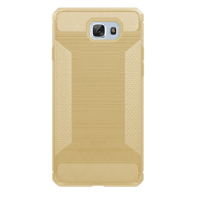 For Galaxy J5 Prime Brushed Texture Carbon Fiber Anti-slip TPU Protective Cover Case