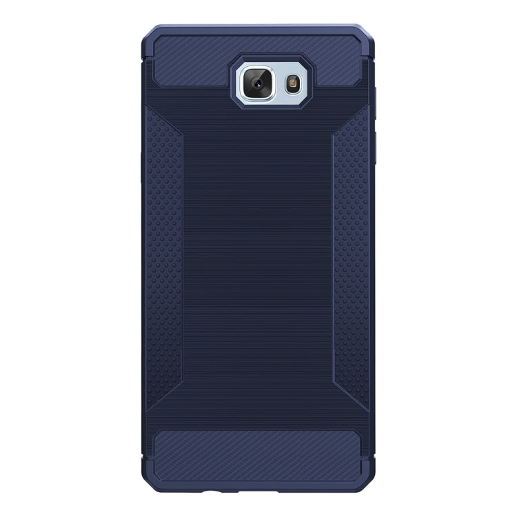 For Galaxy J5 Prime Brushed Texture Carbon Fiber Anti-slip TPU Protective Cover Case